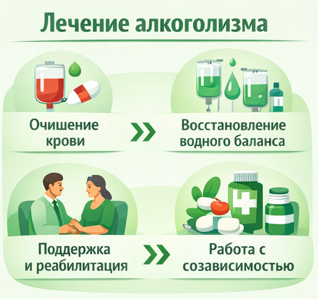 лечение алкоголизма в Зарайске этапы